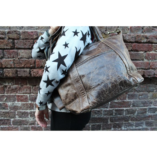 Canal Walk Extra Large Brown Leather Bag